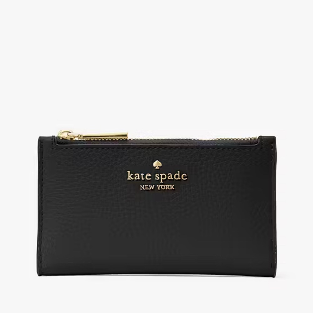 ♠️Kate Spade ♠️ Julia Small Slim Bifold Wallet♠️ Black Pebbled Leather